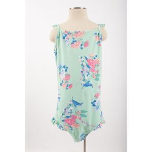 Joules Girls One Piece Bathing Suit Size 11-12 Yrs Mint Green Pink Floral